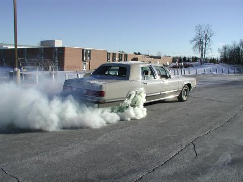 1988 Mercury Grand Marquis - my first burnout in Jan.05