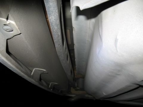 1985 Ford LTD Crown Victoria - Underside view of vehicle frame rails and body panels, no specific model year identifiable.