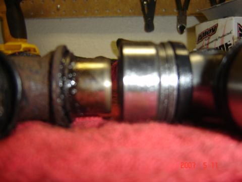 1993 Ford Bronco - This photo shows a close-up of a driveshaft u-joint, possibly indicating wear or damage.