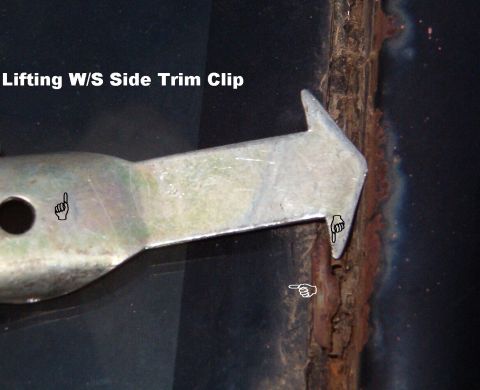 1983 Ford Bronco - Turn the tool to pry the clip slightly toward the center of the w/s, then lift the trim just enough to disengage it from the clip. See also…