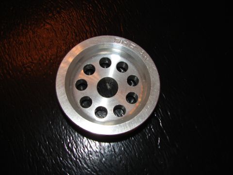 1992 Ford Taurus - Aluminum pulley with 'SHO Shop' engraved on the top surface.