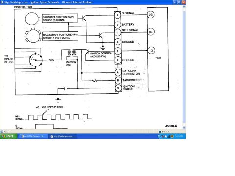 1993 Ford Probe - This diagram illustrates the ignition system components and their electrical connections.