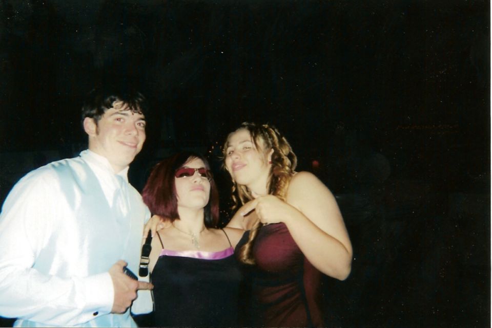 Three people posing for a photo