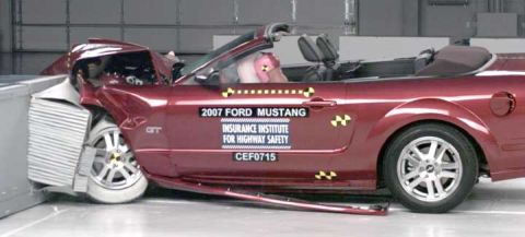 1971 Ford Ranchero - This 2007 Ford Mustang convertible sustained significant damage during a crash test.