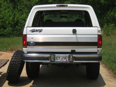 1996 Ford Bronco - hopefully sometime soon I can buy a Kennesaw Mountain rear bumper/carrier or a welder and make my own.