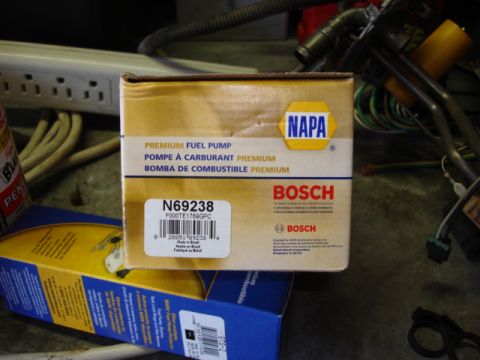 1983 Ford Bronco - Here is the new fuel pump-i went with a bosh 26 PSI/ 12 GPH from NAPA. Part number N69238. it had more pressure than the stock, but was lis…