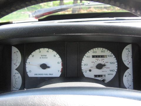 1967 Ford Mustang - Interior view of a car's dashboard, showing various gauges and an odometer reading.