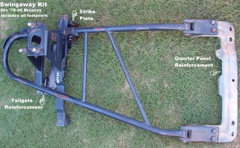 1983 Ford Bronco - SOLD Type 3 (~90-96) Swingaway Tire Carrier fits '78-96 Broncos Includes all fasteners except the 2 bolts that are shared from the tailgate…