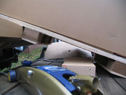 1988 Ford C-350 (Centurion Conversions) - A close-up view of a blue and gold tool, possibly part of a larger piece of equipment.