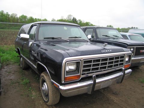 1991 Ford LTD Crown Victoria - Dodge Ramcharger SUV with a chrome grille and Dodge badging on the hood.