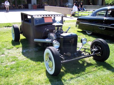 1972 Ford Ranchero - Custom hot rod on display at a car show, with another classic car visible in the background.