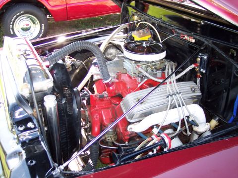 1972 Ford Ranchero - Close-up view of a car's engine bay, showing the engine and related components.