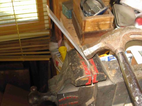 1993 Ford Bronco - I then tightened up the bend with a hammer. Not very professional, but highly affective. Initially I did use a small torch to put some heat…