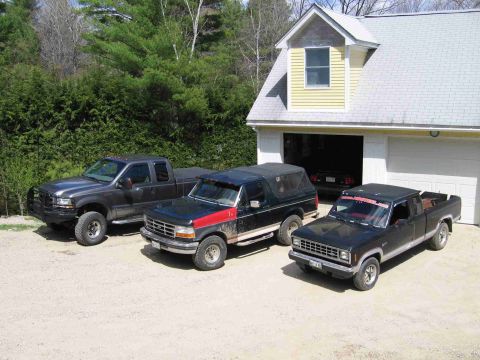 1993 Ford Bronco - Here's all three! 2003 F350 Supercab V10 Auto Lariat, 1993 Bronco 351W E4OD Eddie Bauer & 1988 Ranger Supercab V6 AL4D