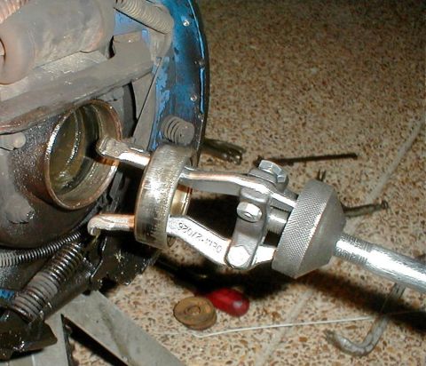 1983 Ford Bronco - A three-jaw inside puller on a slide hammer ( OTC 4579 ) will usually work, but it's not the best style of puller for these bearings ( Timk…