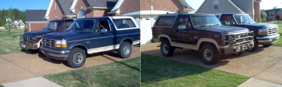 The blue '93 EB is my brother-in-law's, but he abandoned it when he got an '02 F250 KR.  Since then, he sold that & got a Jaguar XK convertible, which he sold to go to an H2.  He probably won't keep that much longer.