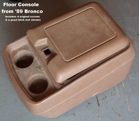 1983 Ford Bronco - SOLD Floor Console Includes 4 original mounting screws & choice of latch. Fits '78-91 w/ bucket seats.