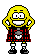 1990 Ford Bronco - A pixelated cartoon character stands with hands on hips, wearing a plaid kilt and a happy expression.