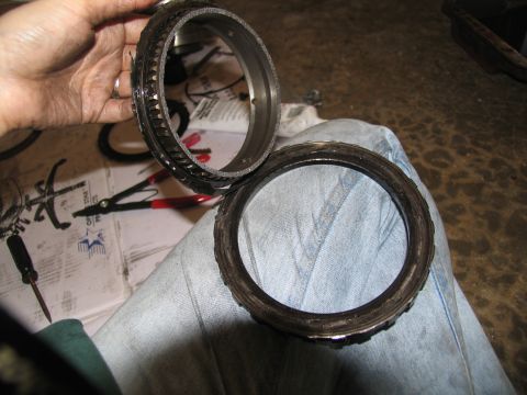 1978 Ford Bronco - Close-up of damaged transmission components, likely needing replacement.