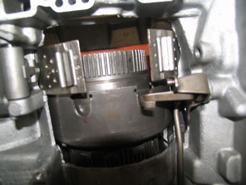 1978 Ford Bronco - Internal view of a vehicle's transmission, focusing on the torque converter and associated components.