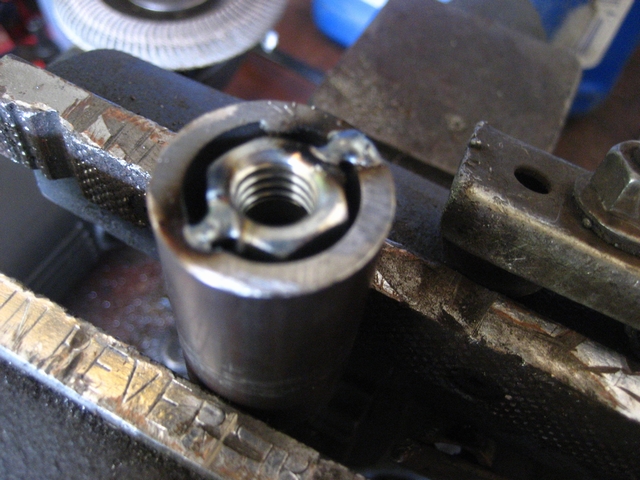 weld in nut of choice, stover nut is preferred