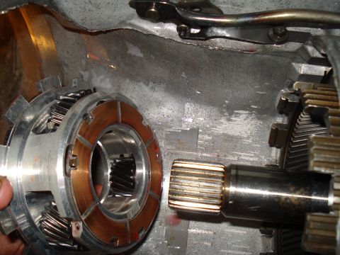 1984 Ford Bronco - Close-up of internal transmission components, including a clutch pack and input shaft.
