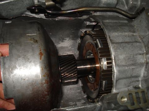 1984 Ford Bronco - Internal transmission components are visible, likely during a rebuild or repair process.