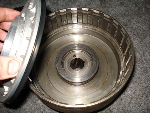 1984 Ford Bronco - Close-up of a transmission drum and clutch pack, likely during a rebuild or repair.