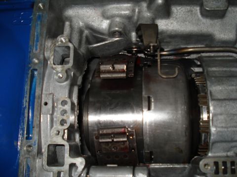 1984 Ford Bronco - Close-up view of an automatic transmission torque converter, showing internal components.