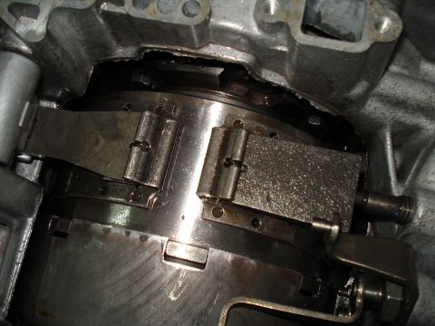 1984 Ford Bronco - Internal view of an automatic transmission's torque converter and clutch pack assembly.