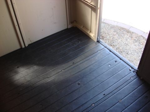 1983 Ford Bronco - here is the floor at the front doors. this is a good shed and stood up to alot of rain and wind so far and 1 move.