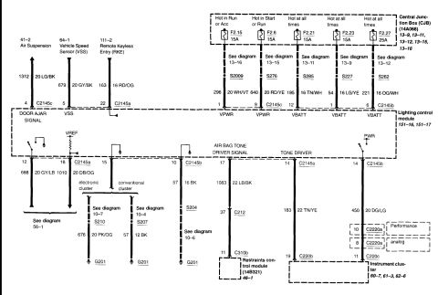 2004 Ford Crown Victoria - This is a wiring diagram with various components and connections illustrated.