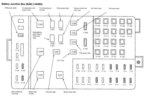 2004 Ford Crown Victoria - This diagram shows electrical connections and component layouts.