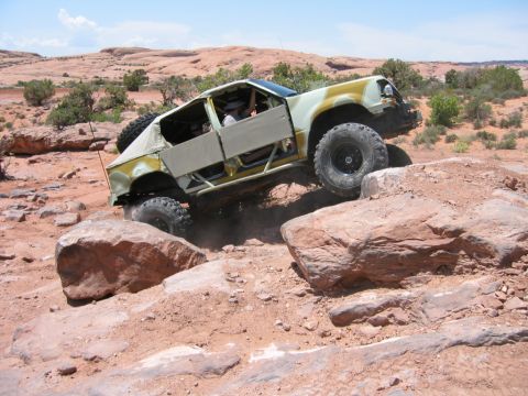 1997 Ford Ranger - This heavily modified truck navigates a rocky off-road course.