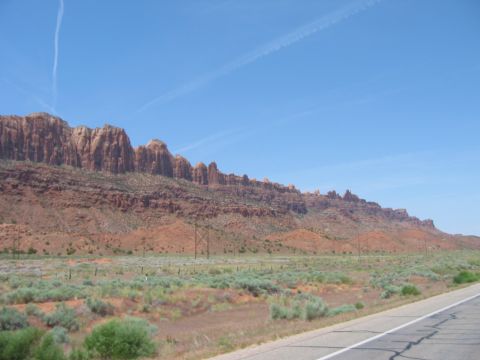 1997 Ford Ranger - Scenic view of desert mountains and landscape with a road on the right side.