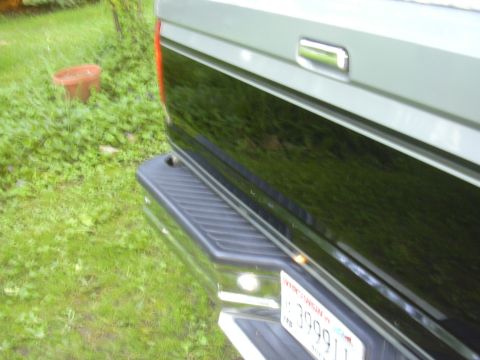 1992 Ford F-250 - Rear view of a 1992 Ford F-250 showing its two-tone paint and chrome bumper.