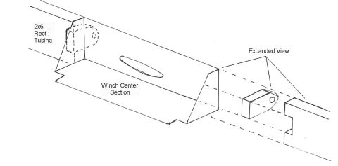 1993 Ford Bronco - Diagram illustrates the construction of a winch mount using rectangular tubing.