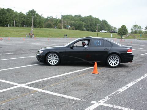 2001 Mercury Grand Marquis - BMW 7 Series sedan participating in an autocross event, marked with number 101.
