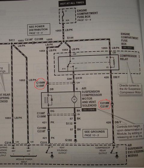 1999 Ford Crown Victoria - This diagram details electrical components and their connections within a vehicle's system.