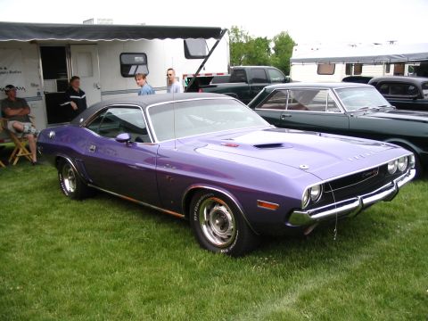 1993 Ford Taurus - A purple 1970 Dodge Challenger is displayed at the Waterdown Spring Car Show & Swap Meet 2007.