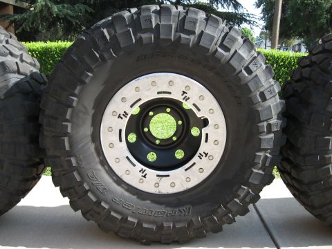 1983 Ferrari Enzo - BFGoodrich Krawler T/A off-road tire and beadlock wheel assembly. Other tires are partially visible.