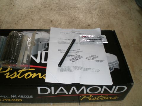 1995 Ford Probe - ARP studs and installation instructions are laid out on a Diamond Pistons box.