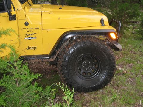 2001 Jeep Wrangler - Muddy yellow 2001 Jeep Wrangler 4.0L Sport seen off-road.
