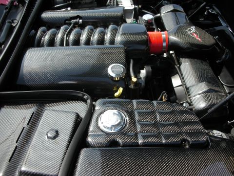 1998 Ford Crown Victoria - Carbon fiber accents enhance the engine bay, a prominent intake system and valve covers.