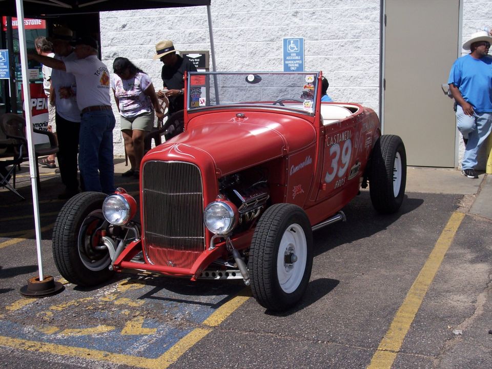 Red hot rod with number 39 on the side