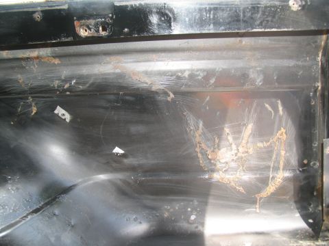 1978 Ford Bronco - Rust and scratches are visible inside the cargo area of this vehicle.