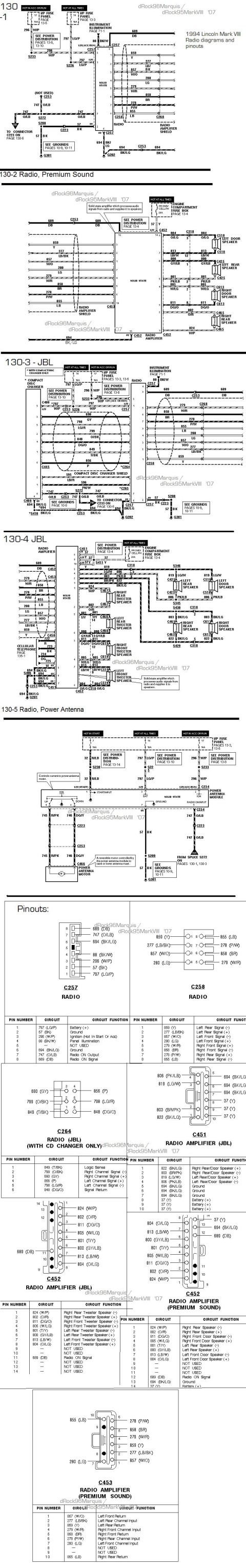 1996 Mercury Grand Marquis - 1994 Mark VII radio diagrams and pinouts