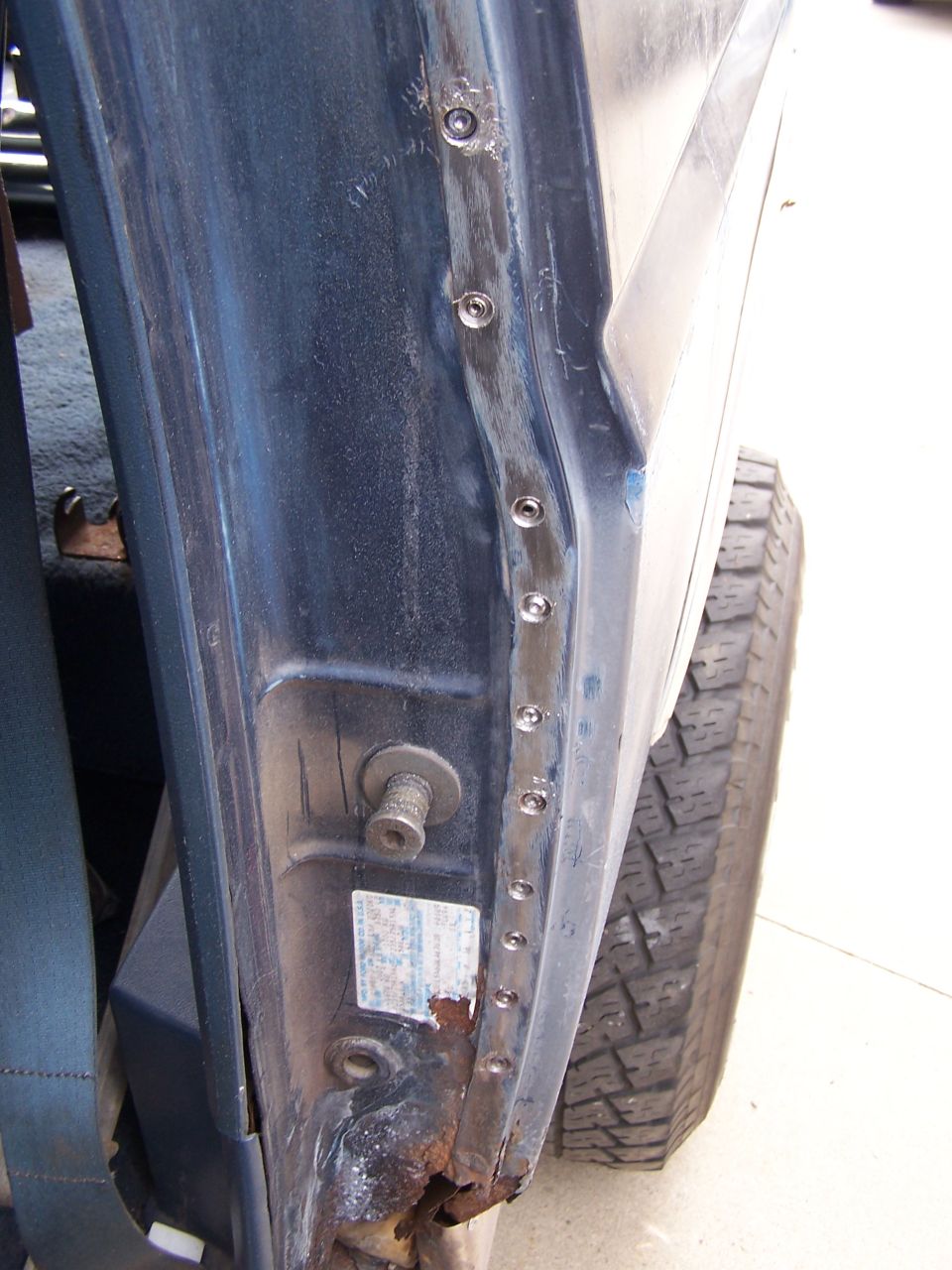 Door jamb spot weld locations