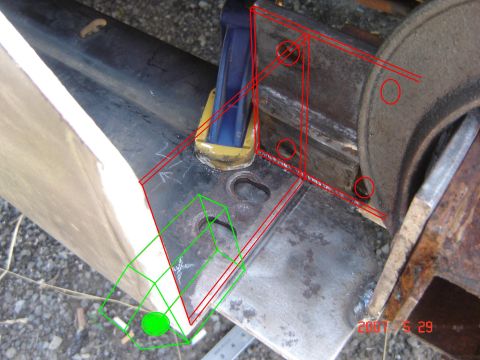 1993 Ford Bronco - Close-up of a metal bracket with a clamp, showing various markings and annotations, including a Supermotors.net watermark.