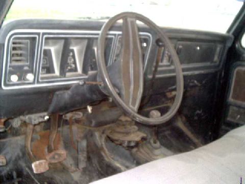 1978 Ford Bronco - Interior view of a 1978 Ford Bronco, highlighting the dashboard and driver controls.